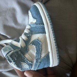 Nike Kids Denim Blue and White Sneakers